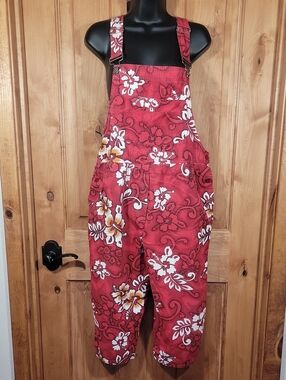 Agapo Hawaiian Print Capri Overalls